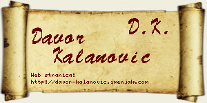 Davor Kalanović vizit kartica